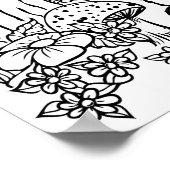 Kleur Me Schattige Dog and Flowers Poster (Hoek)