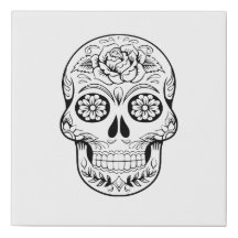 Kleur me schedel canvas