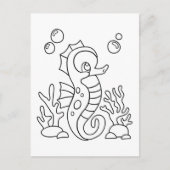 Kleur Me Seahorse | Kinder activiteit Kaarten (Voorkant)