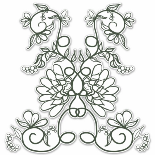 Kleur me Sticker bloemmotief (Voorkant)