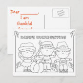 Kleur me Thanksgiving briefkaart (Voorkant / Achterkant)