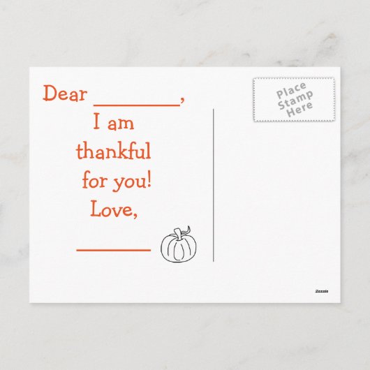 Kleur me Thanksgiving briefkaart (Achterkant)