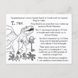 Kleur Me Tyrannosaurus Rex Leuke Feiten Briefkaart