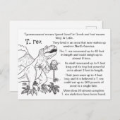 Kleur Me Tyrannosaurus Rex Leuke Feiten Briefkaart (Voorkant / Achterkant)