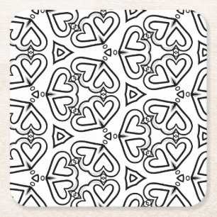 kleur me vlinder harten coaster kartonnen onderzetters