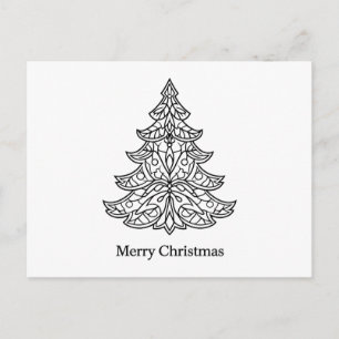 🖤 Kleur Me Vrolijk – Doe-het-zelf Kerstboom Postk Briefkaart