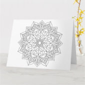 kleur me - wenskaart te groot kaart (Gele Bloem)