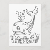 Kleur me Whale | Kinder activiteit Kaarten (Voorkant)