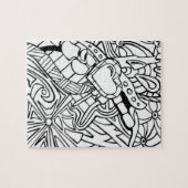 Kleur me zwart-wit drie legpuzzel (Horizontaal)