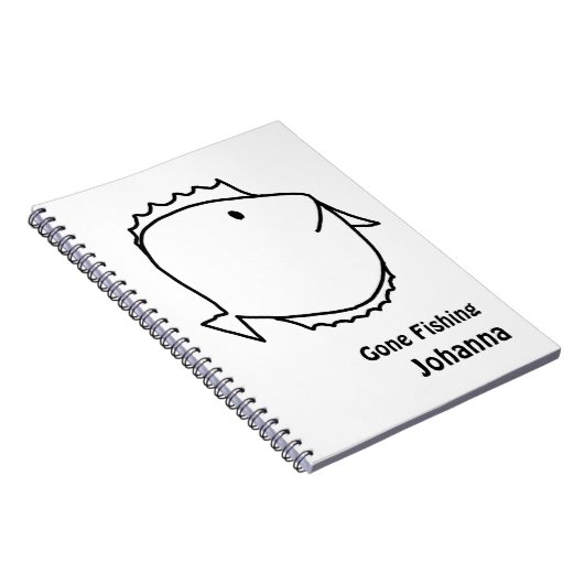 Kleur me. Zwarte en witte vis Notitieboek (Rechterzijde)