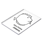 Kleur me. Zwarte en witte vis Notitieboek (Linkerzijde)