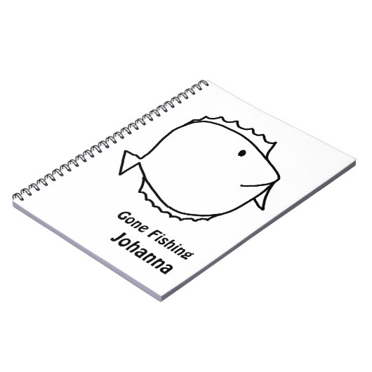 Kleur me. Zwarte en witte vis Notitieboek (Linkerzijde)