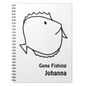 Kleur me. Zwarte en witte vis Notitieboek (Voorkant)