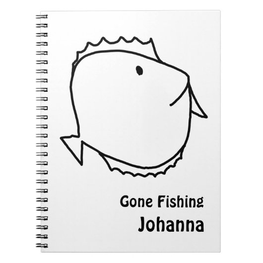 Kleur me. Zwarte en witte vis Notitieboek (Voorkant)