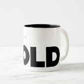 Kleur met minimale standaard aangepaste achtergron tweekleurige koffiemok (Voorkant rechts)