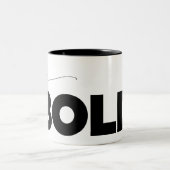 Kleur met minimale standaard aangepaste achtergron tweekleurige koffiemok (Center)