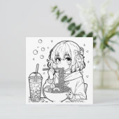 Kleur mij | Anime Ramen Kleurplaat Kaart (Staand voorkant)