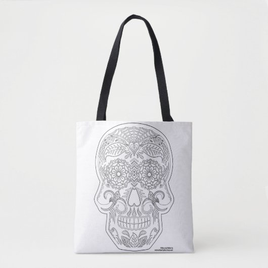 Kleur mij Dag van de dode suikerschedel Zen Kunst Tote Bag (Voorkant)