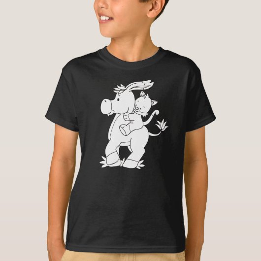 Kleur mij Donkey en Kat T-shirt (Voorkant)
