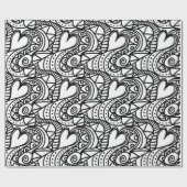 kleur mij hart krabbel inpakpapier (Vlak)