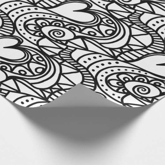 kleur mij hart krabbel inpakpapier (Hoek)