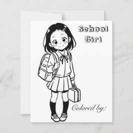 Kleur mij pagina voor kinderen | Anime schoolmeisj