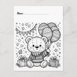 Kleur mij Panda   Activiteitenkaarten voor kindere Briefkaart