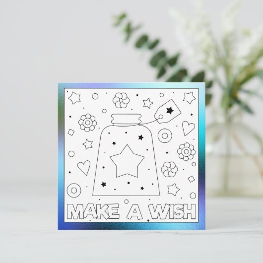 Kleur mij verjaardag wens iets | Activiteitenkaart (Staand voorkant)