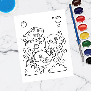 Kleur mij Vis & Vierkant KINDER KAARTEN