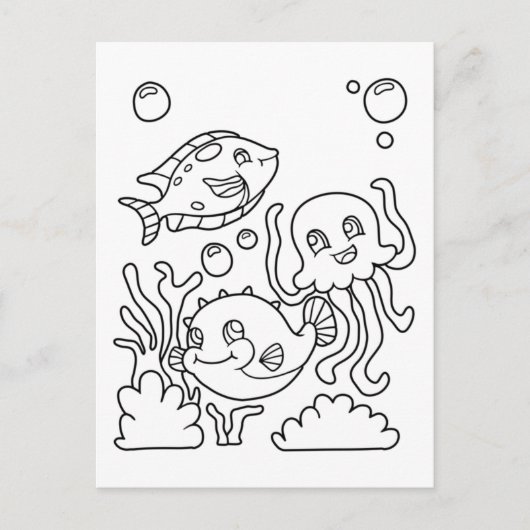 Kleur mij Vis & Vierkant | KINDER KAARTEN (Voorkant)