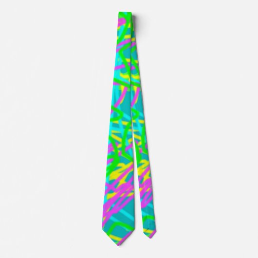 Kleur Mijn Dromen Krabbelpatroon Expressief Stropdas (Voorkant)