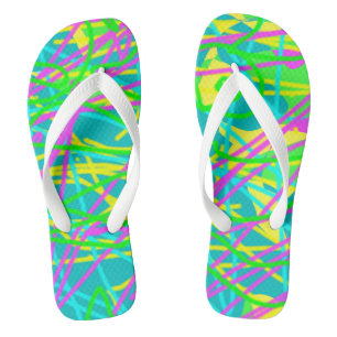 Kleur Mijn Dromen Krabbelpatroon Expressief Teenslippers