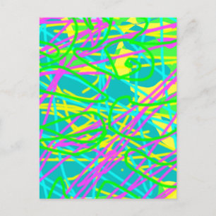 Kleur Mijn Dromen Krabbelpatroon Expressieve kunst Briefkaart