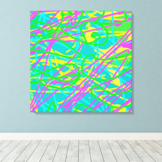 Kleur Mijn Dromen Krabbelpatroon Expressieve kunst Canvas Afdruk (Insitu (Houten vloer))