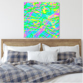 Kleur Mijn Dromen Krabbelpatroon Expressieve kunst Canvas Afdruk (Insitu (Slaapkamer))