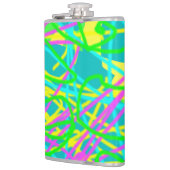 Kleur Mijn Dromen Krabbelpatroon Expressieve kunst Heupfles (Links)