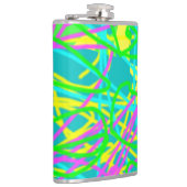 Kleur Mijn Dromen Krabbelpatroon Expressieve kunst Heupfles (Rechts)