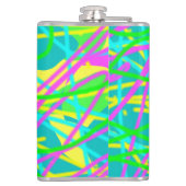 Kleur Mijn Dromen Krabbelpatroon Expressieve kunst Heupfles (Achterkant)