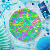 Kleur Mijn Dromen Krabbelpatroon Expressieve kunst Papieren Bordje (Feest)