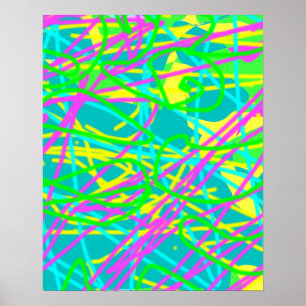 Kleur Mijn Dromen Krabbelpatroon Expressieve kunst Poster