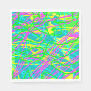 Kleur Mijn Dromen Krabbelpatroon Expressieve kunst Servet