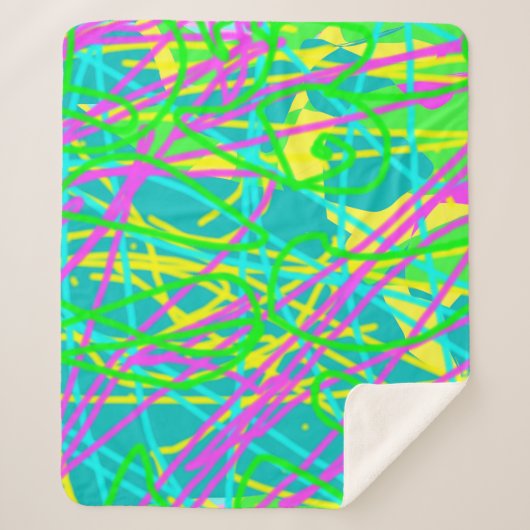 Kleur Mijn Dromen Krabbelpatroon Expressieve kunst Sherpa Deken (Voorkant)