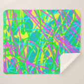 Kleur Mijn Dromen Krabbelpatroon Expressieve kunst Sherpa Deken (Voorkant (horizontaal))