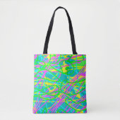 Kleur Mijn Dromen Krabbelpatroon Expressieve kunst Tote Bag (Voorkant)