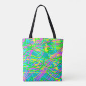Kleur Mijn Dromen Krabbelpatroon Expressieve kunst Tote Bag (Achterkant)
