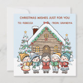 Kleur Mijn Kerstkaart met Kerstzangers (Voorkant)