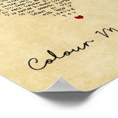 Kleur mijn wereld  hartlied lyrische afdrukken poster (Hoek)