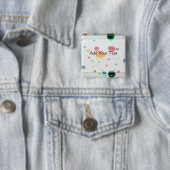 Kleur Mijn wereld helder afdrukken Vierkante Button 5,1 Cm (In situ)