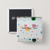 Kleur Mijn wereld helder afdrukken Vierkante Button 5,1 Cm (Voorkant /achterkant)