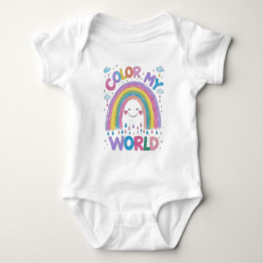 Kleur Mijn Wereld Regenboog Baby Outfit Romper (Voorkant)